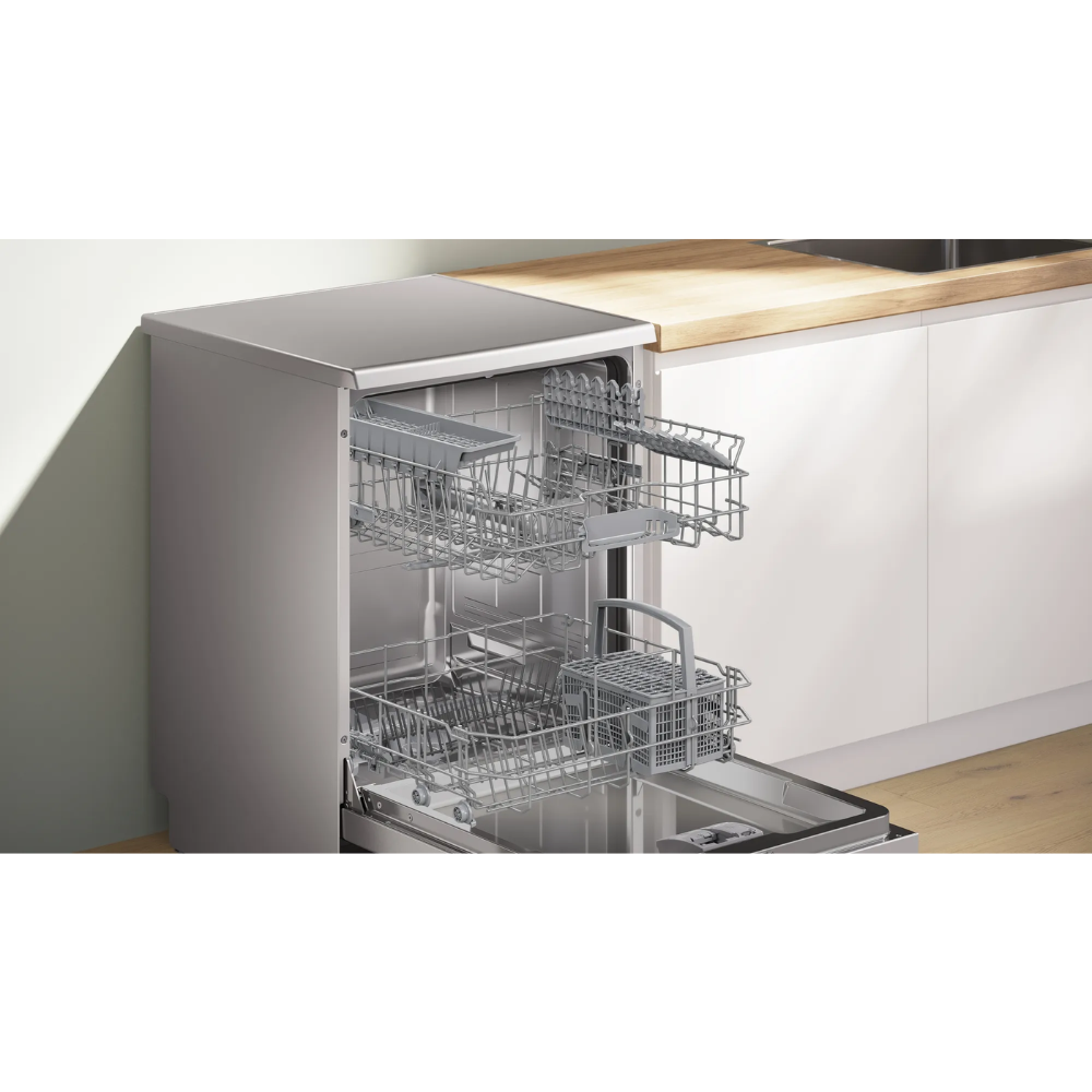 מדיח כלים עומד רחב 60 ס''מ Bosch Serie 4 SMS4HKI07E - נירוסטה - תוצרת פולין - אחריות יבואן רשמי BSH