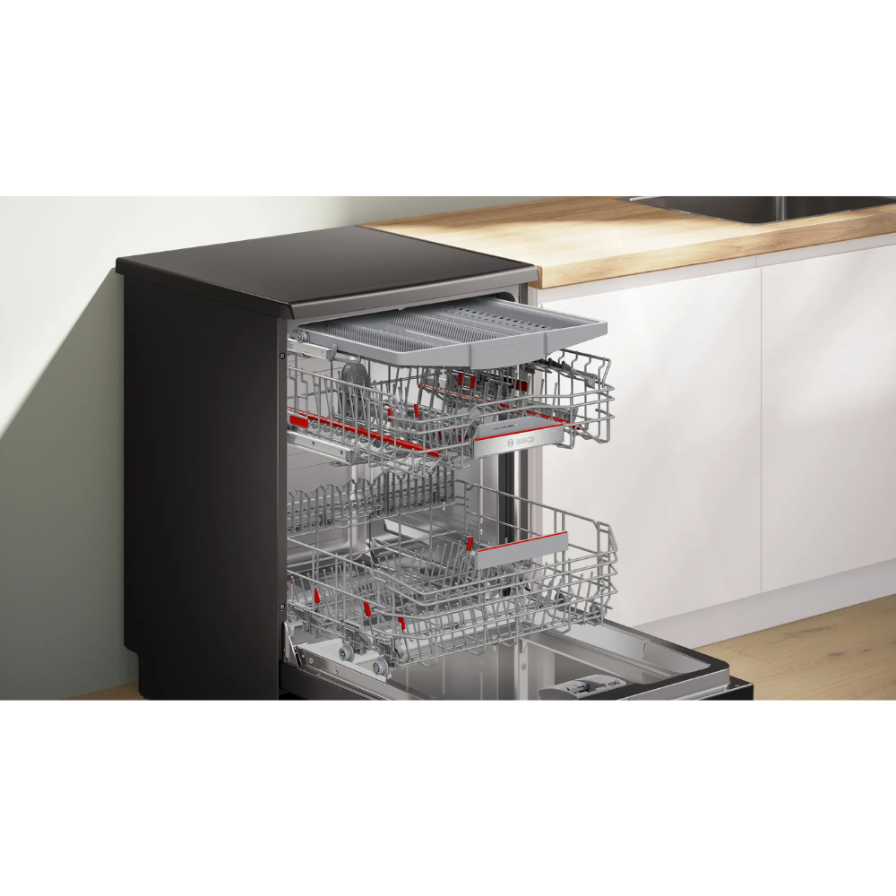 מדיח כלים עומד רחב 60 ס''מ Bosch Serie 6 SMS6ECC12E - צבע שחור - תוצרת גרמניה - אחריות יבואן רשמי BSH