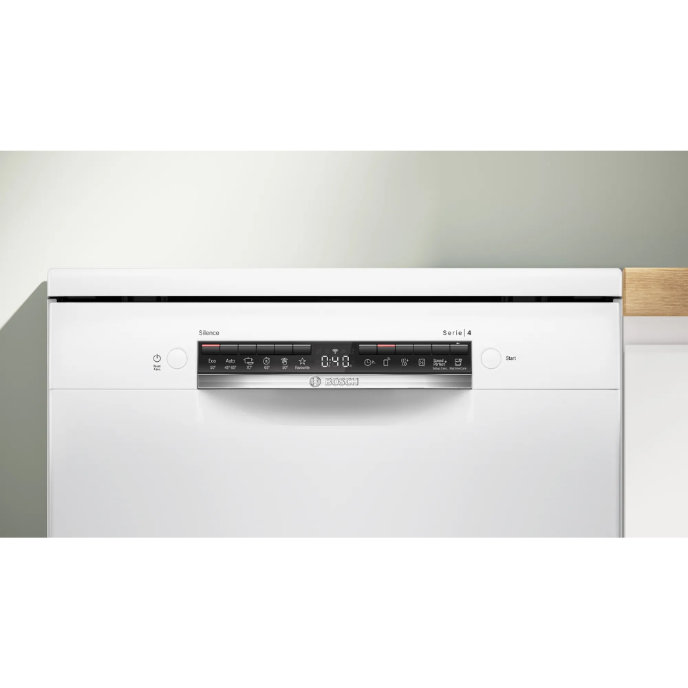 מדיח כלים עומד רחב 60 ס''מ Bosch Series 4 SMS4HKW07E - צבע לבן - תוצרת פולין - אחריות יבואן רשמי BSH