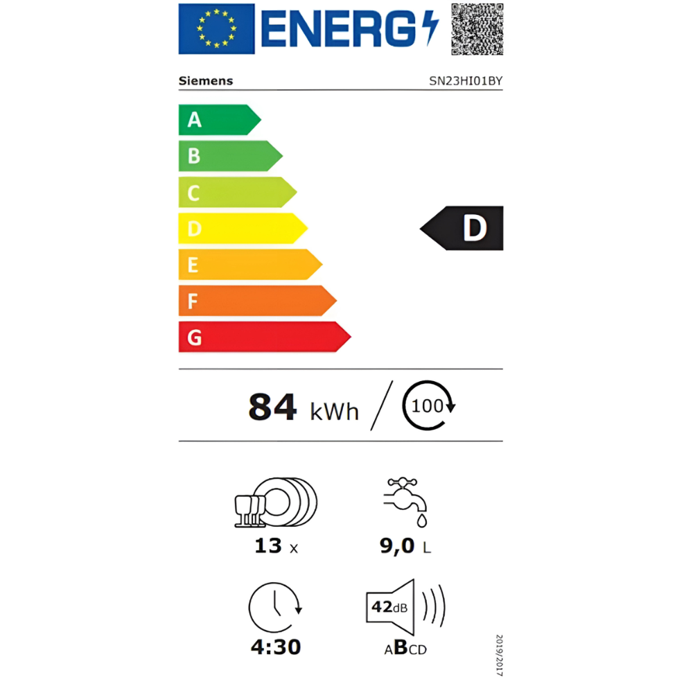 מדיח כלים עומד רחב 60 ס"מ Siemens IQ300 SN23HI01BY - צבע דמוי נירוסטה - יבואן רשמי