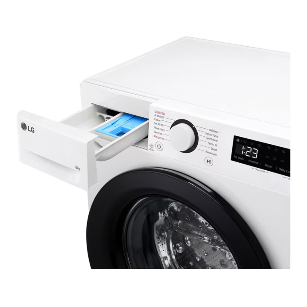מכונת כביסה פתח חזית LG אל ג'י LG VB8014WH - יבואן רשמי