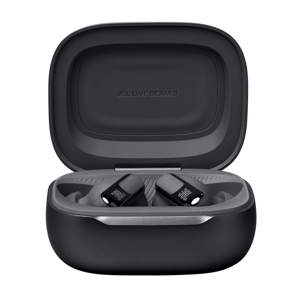 אוזניות אלחוטיות עם מארז טעינה חכם JBL Live Beam 3 TWS ANC IP55 - צבע שחור שנה אחריות ע"י - יבואן הרשמי