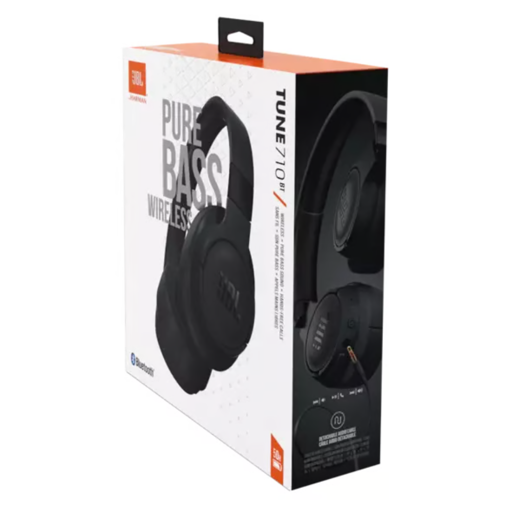 אוזניות קשת אלחוטיות JBL Tune 710BT - צבע שחור שנה אחריות ע"י-  יבואן רשמי