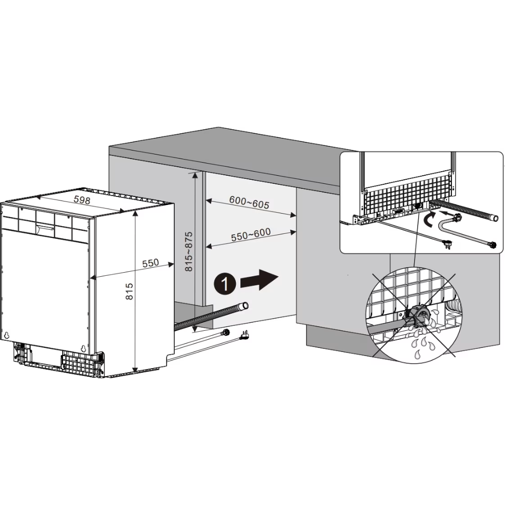 מדיח כלים אינטגרלי 60 ס"מ ג'נרל דגם GE2412IN - יבואן רשמי