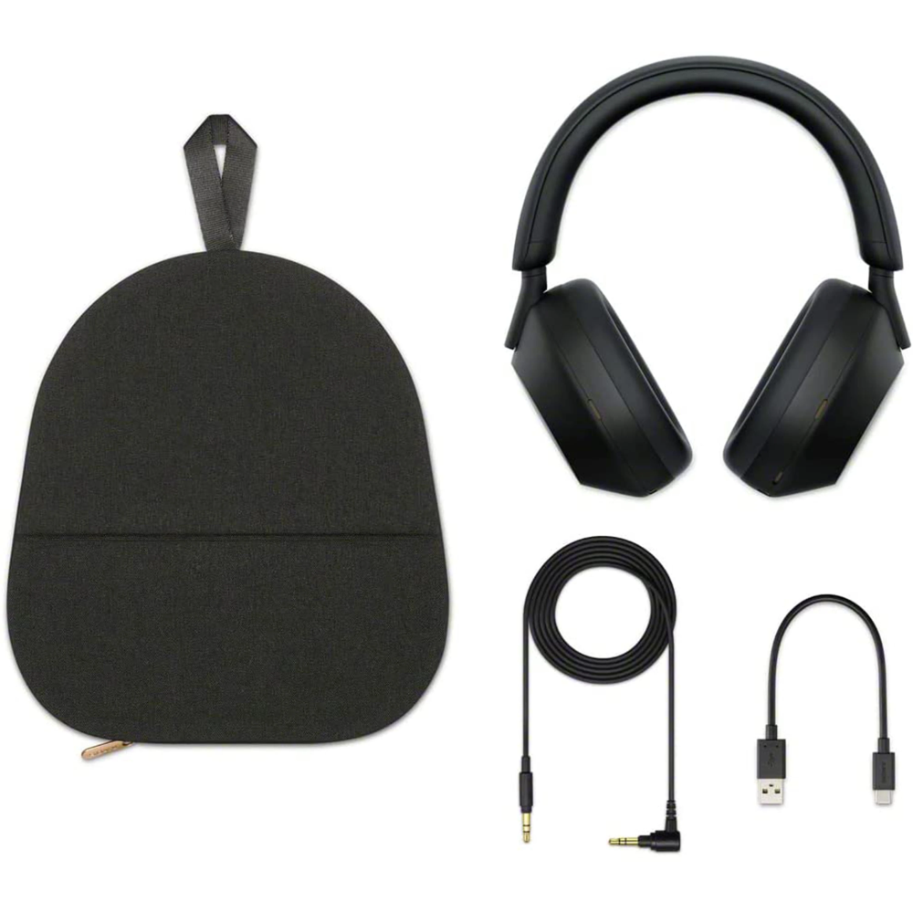 אוזניות אלחוטיות Sony WH-1000XM5B ANC - צבע שחור שנתיים אחריות ע"י - יבואן הרשמי