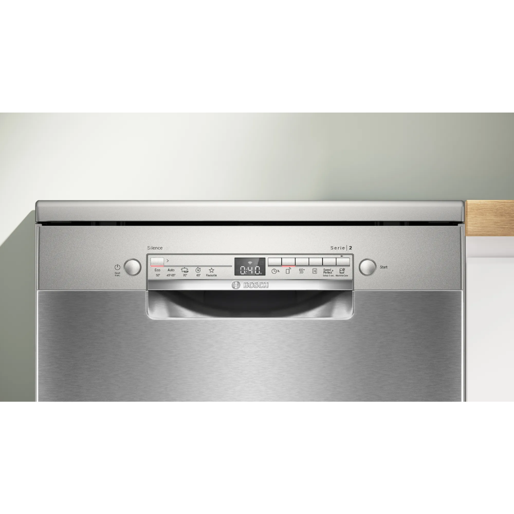 מדיח כלים רחב עומד Bosch Serie 2 SMS2HVI02E - דמוי נירוסטה - תוצרת פולין - אחריות יבואן רשמי