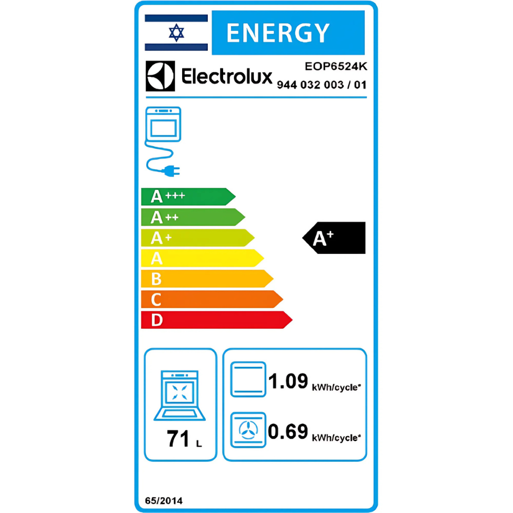 תנור אפיה בנוי ELECTROLUX אלקטרולוקס EOP6524K - יבואן רשמי