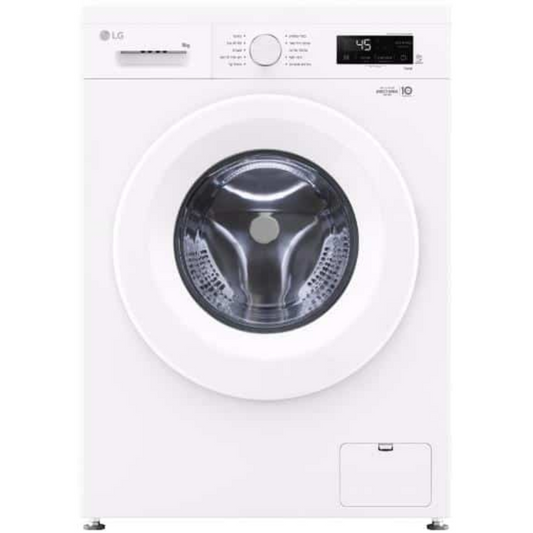 מכונת כביסה פתח חזית אינוורטר 9 ק''ג 1400 סל''ד LG VB9014WH - צבע לבן - יבואן רשמי
